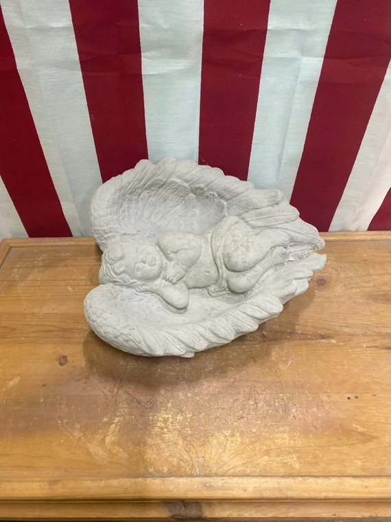 Angel in wings concrete statue garden decor | Etsy (US)