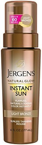 Jergens Natural Glow Instant Sun Body Mousse, Self Tanner for Light Bronze Tan, Sunless Tanning B... | Amazon (US)
