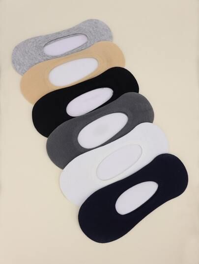 6pairs Solid Invisible Socks | SHEIN