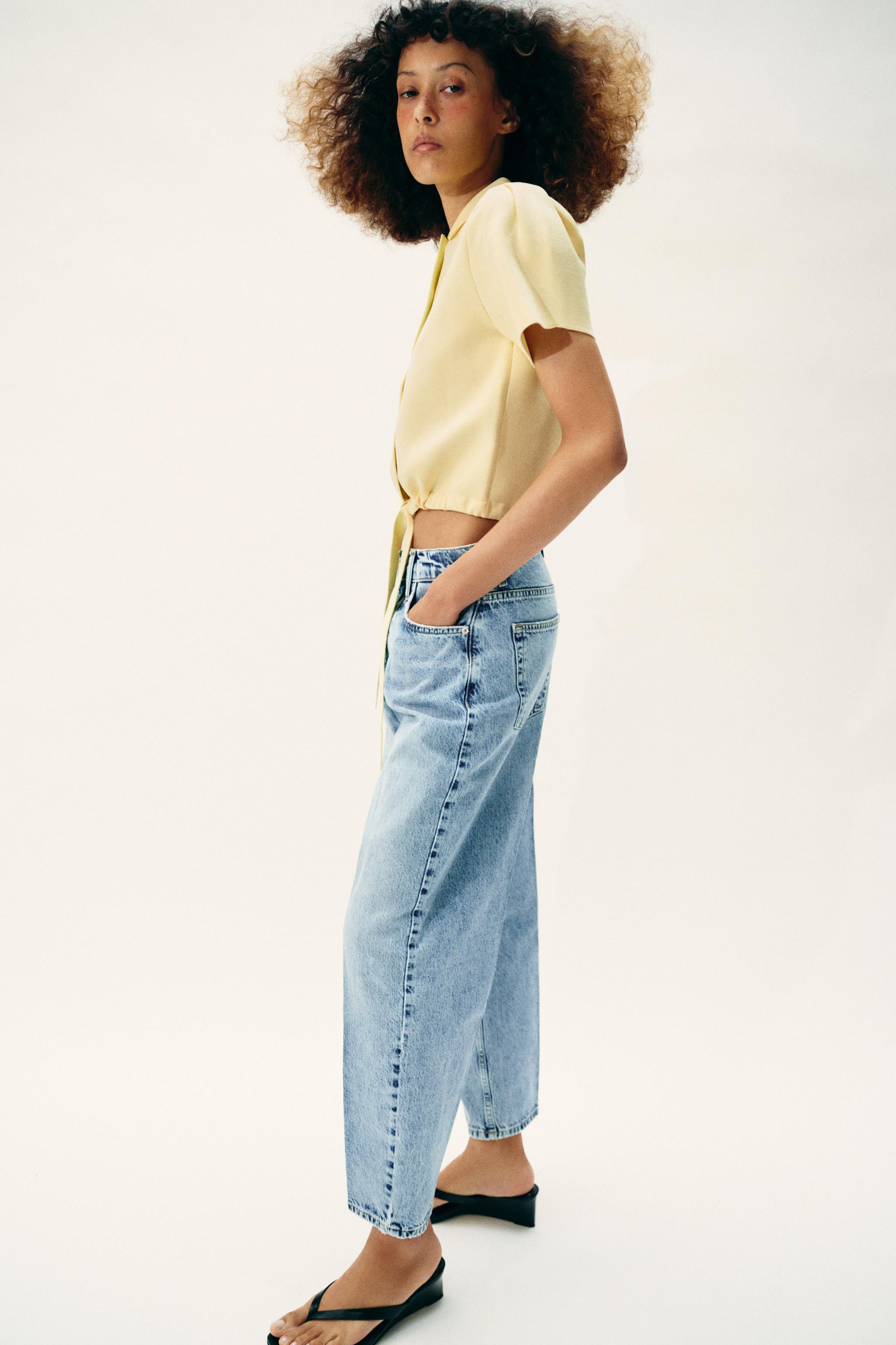 Z1975 MID-RISE BARREL JEANS WITH PRESSED CREASE | Zara US