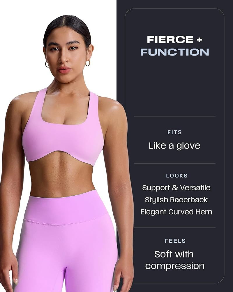 Aoxjox Women's Workout Sports Bras Fitness Define Sculpt Racerback Bra Yoga Crop Tank | Amazon (US)