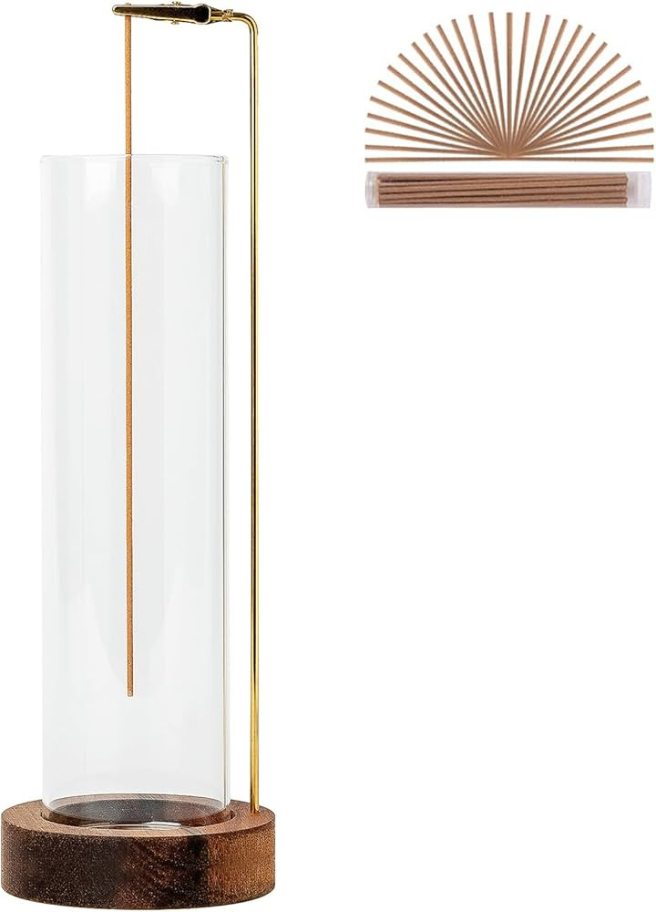 Incense Holder for Sticks, Anti-Ash Flying Incense Burner with 30 Incense Sticks, Detachable Glas... | Amazon (US)