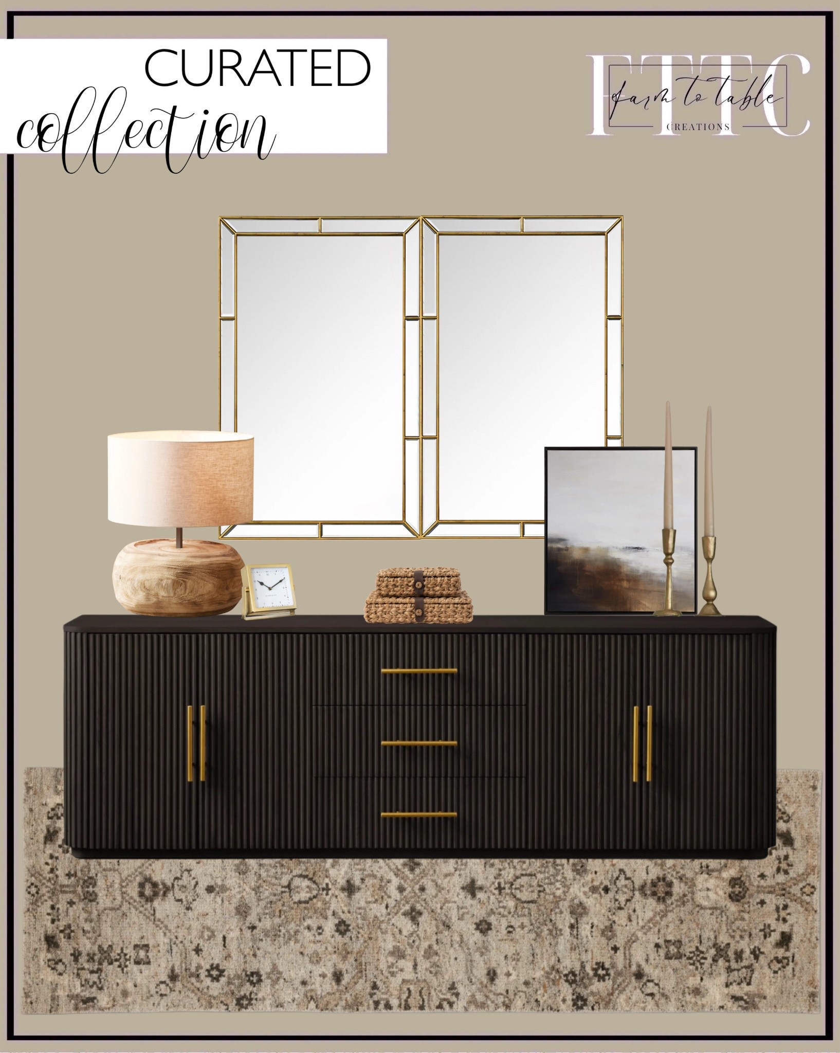 Curated Collection. Follow @farmtotablecreations on Instagram for more inspiration.

Finnley Wood Sideboard. Rueda Table Lamp. Faymount Runner Rug. Celine Mirror. Candle Holders. Framed Art. Corinne Woven Box. Posey Table Clock. 

McGee & Co. Home Finds | Spring Refresh |  Bedroom Finds | Neutral Stems | Spring Stems | Bookshelf Decor | Bedroom Space | Cozy Corner | Bathroom | Curated Entryway | Spring  Decor | End of Year Clearance | Trending Decor | Viral Decor  | Coffee Table Decor | Neutral Decor | Stem Sale | Target Finds | Skinny Bench | Bedroom | Living Room | Breakfast Nook | Amazon Home | Target Sale | Loloi Rugs | Magnolia Home | console table | console table styling | faux stems | entryway space | front porch decor | neutral decor | entryway decor | cozy home | affordable decor |  home decor | home inspiration | console styling | entryway rug | cozy moody home | moody home decor | neutral home | bathroom decor | living room | spring decor | Hearth & Hand | Studio McGee | 2025 Home Trends | trending home | Arhaust Home Finds


#LTKFindsUnder100 #LTKStyleTip #LTKHome