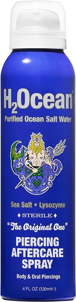 H2Ocean Piercing Aftercare Spray 4oz - Ear, Nose, Earring, Belly Button Piercing Wound Wash Clean... | Amazon (US)