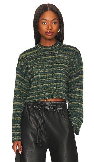 Lovers + Friends Baines Cropped Sweater in Green Spacedye | Revolve Clothing (Global)