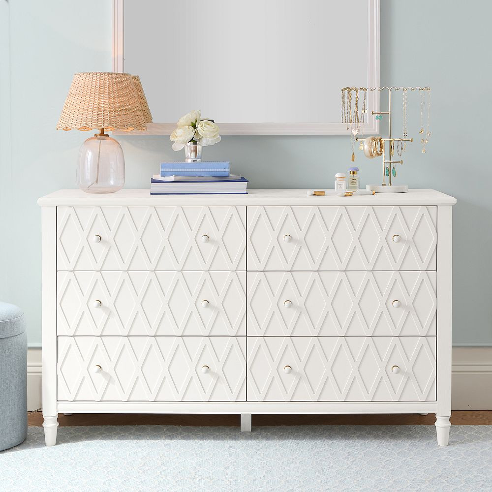 AERIN Lattice 6-Drawer Dresser (56w x 19d") | Pottery Barn Teen