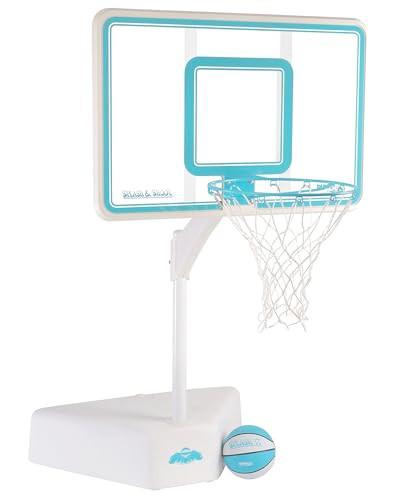 Dunn-Rite Splash & Shoot Outdoor Adjustable Height Swimming Pool Basketball Hoop w/Ball, Base, & 18 Inch Stainless Steel Rim, Made in USA, Clear | Amazon (US)
