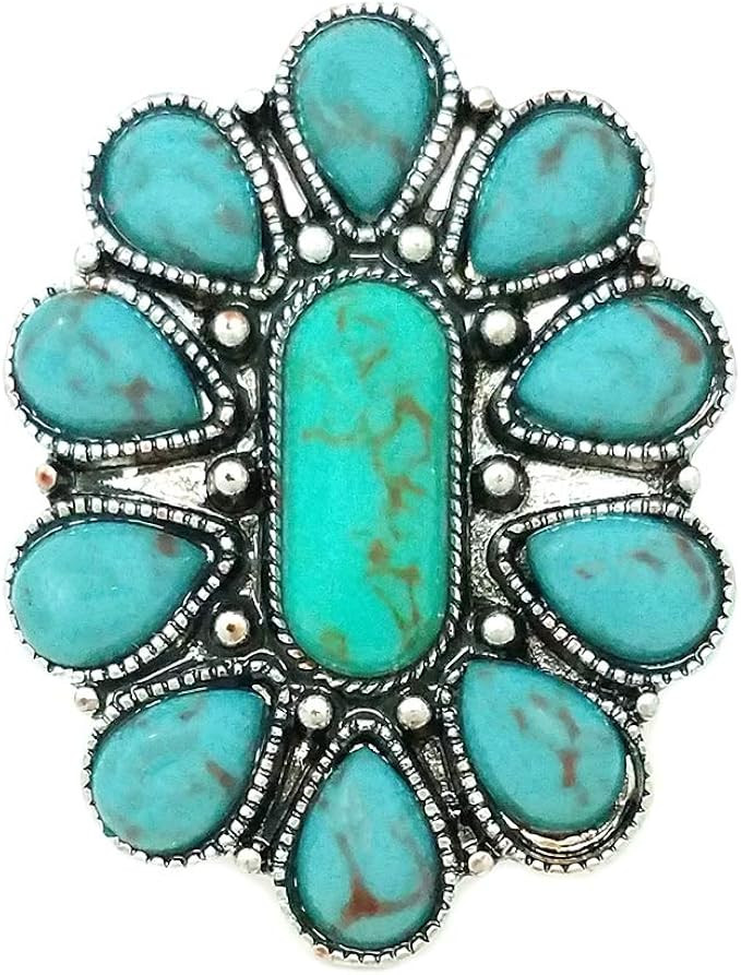 Emulily Western Flower Adjustable Cuff Ring | Amazon (US)