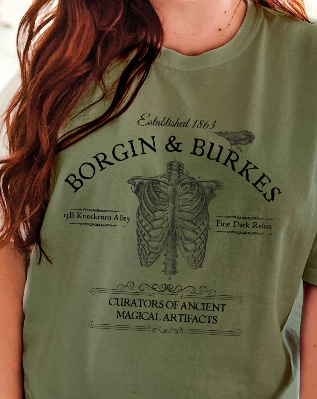 Borgin & Burkes Wizarding Artifacts Comfort Colors Wizard Shirt Book Reading Magic Shirt Bookish ... | Etsy (US)