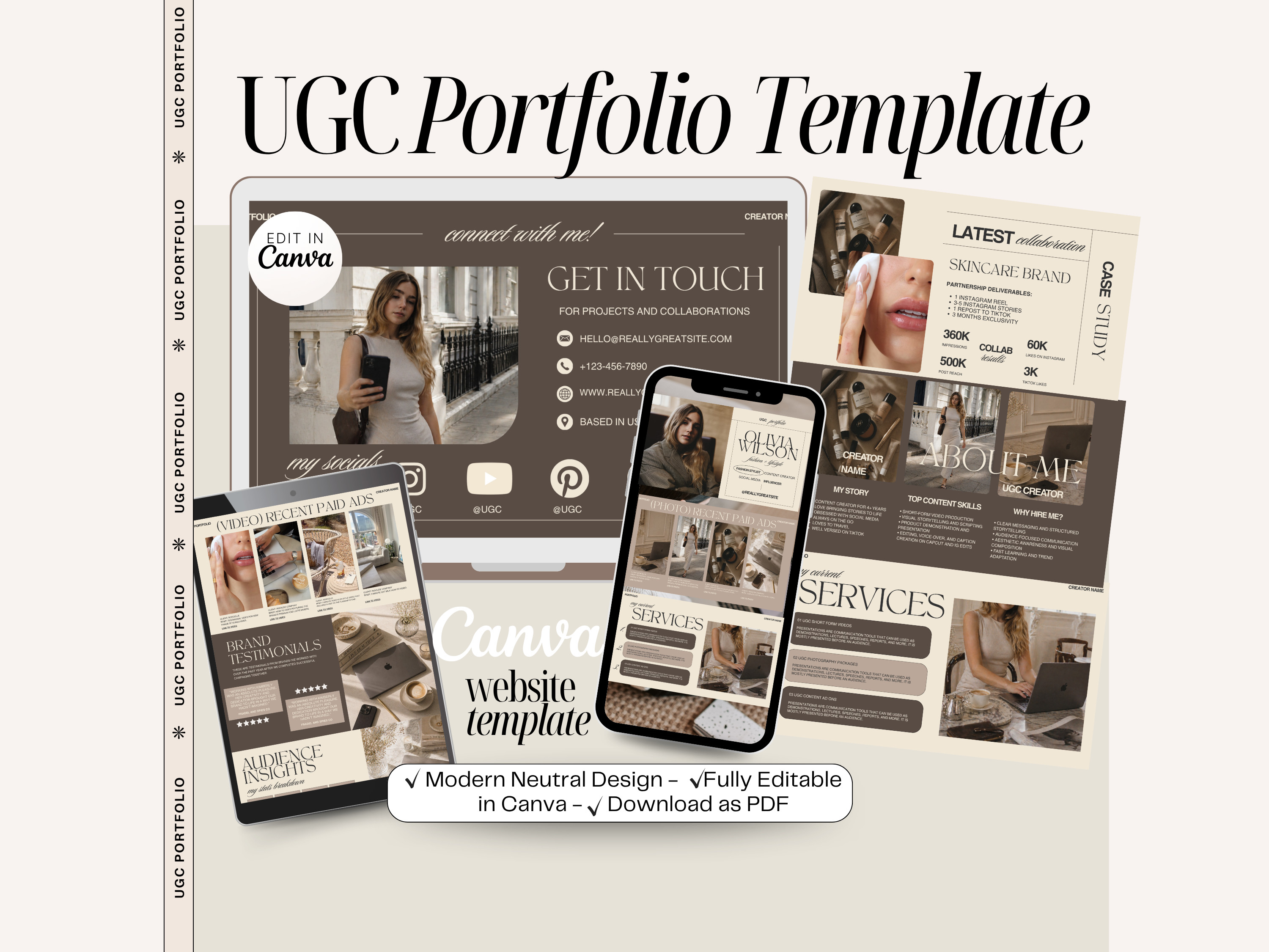 
Turn your content creator brand into a polished, elevated portfolio ✨ This Canva website template is perfect for UGC creators, influencers, social media managers, and freelancers looking to pitch brands professionally without spending hours designing from scratch. Includes sections for your services, rates, portfolio examples, analytics, testimonials & more 🤍 Easy to customize in Canva and perfect for building your creator business in a way that feels aesthetic *and* strategic. If you’ve been wanting to start pitching brands, this is your sign 👀 UGC creator portfolio template, Canva website template, influencer media kit, content creator portfolio, social media manager template, Etsy digital download, creator business tools, brand pitch template, UGC portfolio website, creator portfolio inspiration 

 #LTKgrwm #LTKstorytime #LTKvlog