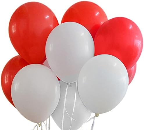 100 Premium Quality Balloons: 12 inch Red and White Latex Balloons/Wedding/Birthday Party Decorat... | Amazon (US)