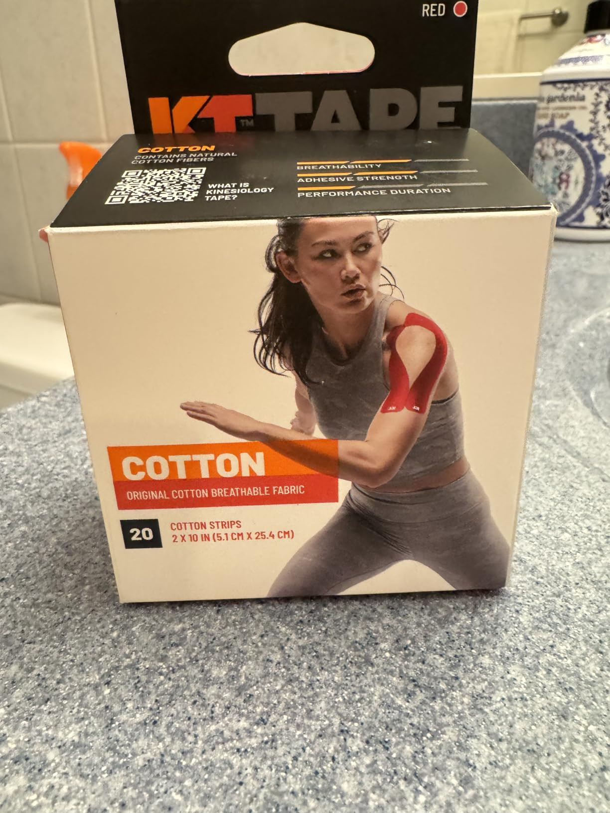 KT Tape, Original Cotton, Elastic Kinesiology Athletic Tape, 20 Count, 10” Precut Strips | Amazon (US)