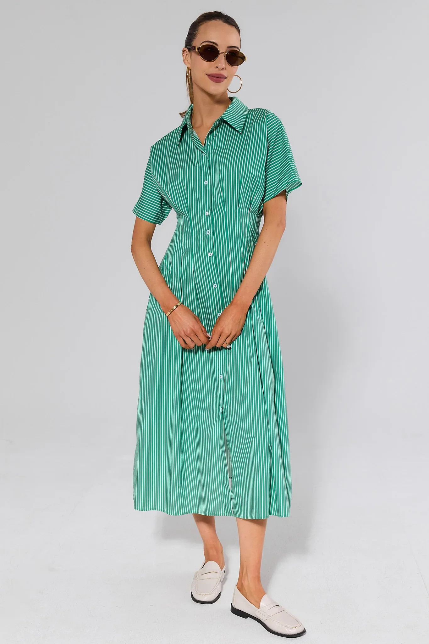 Olivia Green Button Up Maxi Dress | Avara