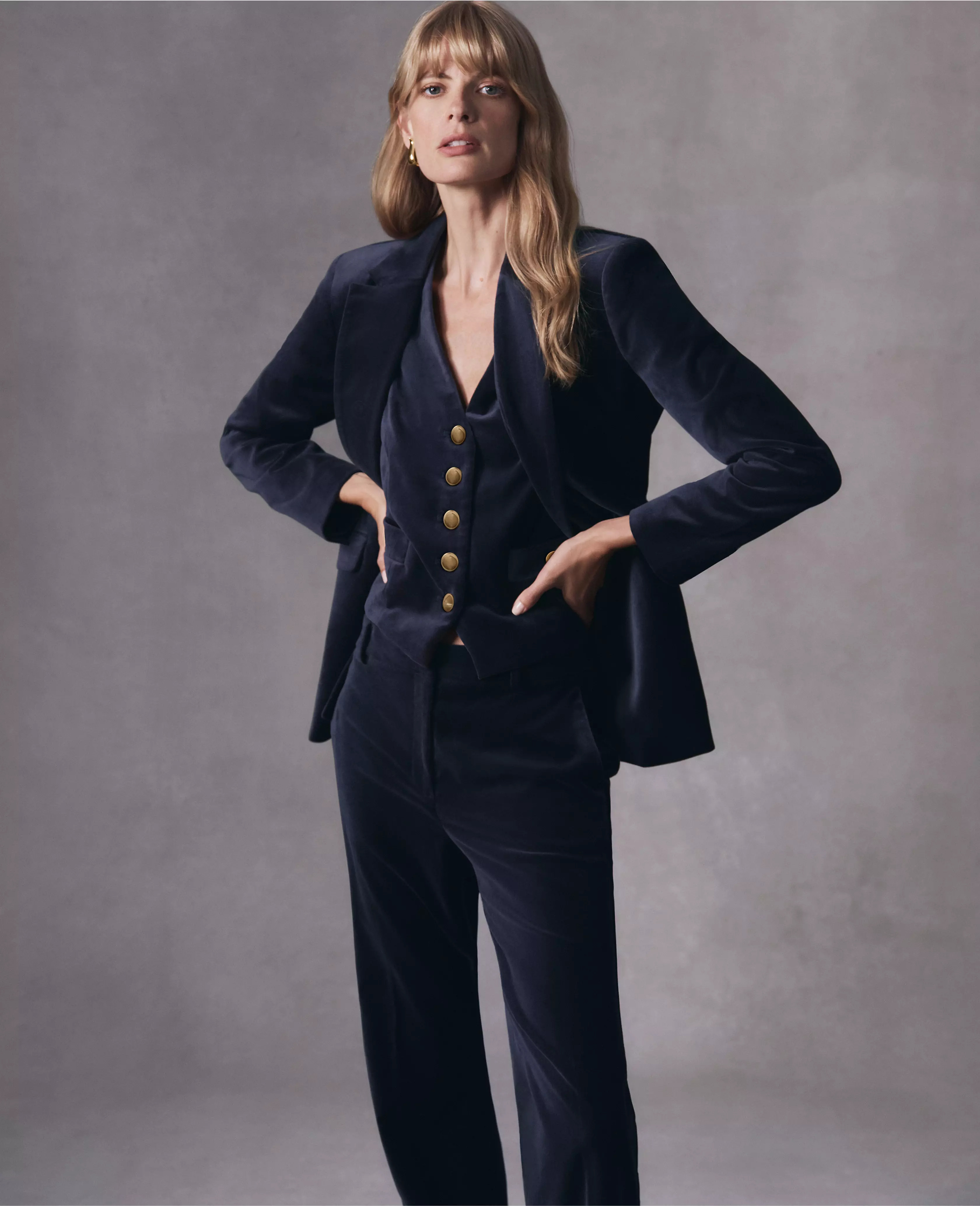 Velvet Tailored Double Breasted Blazer | Ann Taylor (US)