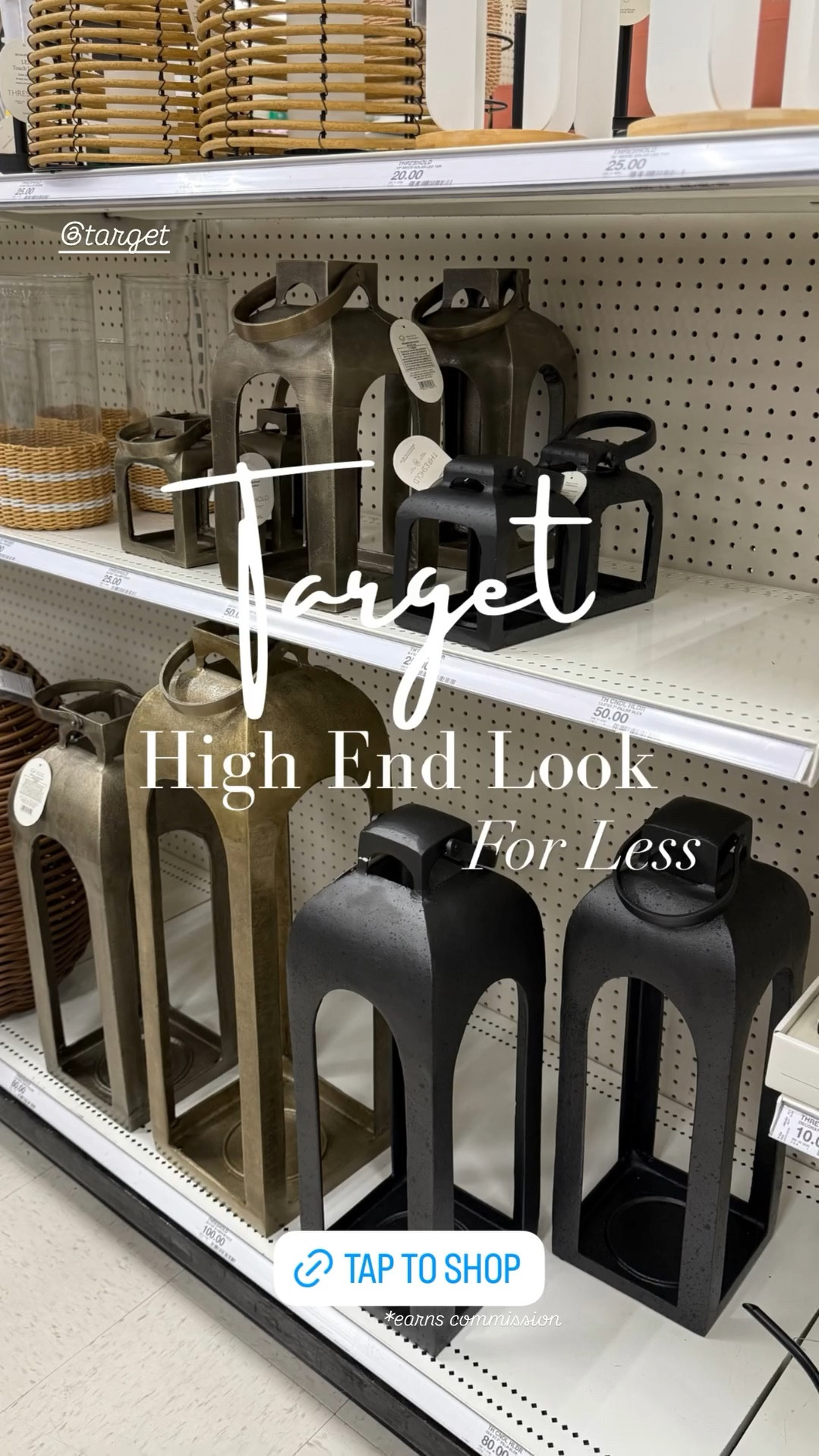 Target look for less! These lanterns come in several sizes, two colors and have such an expensive look! Currently 20% off too! 

#LTKHome #LTKSeasonal #LTKSaleAlert
