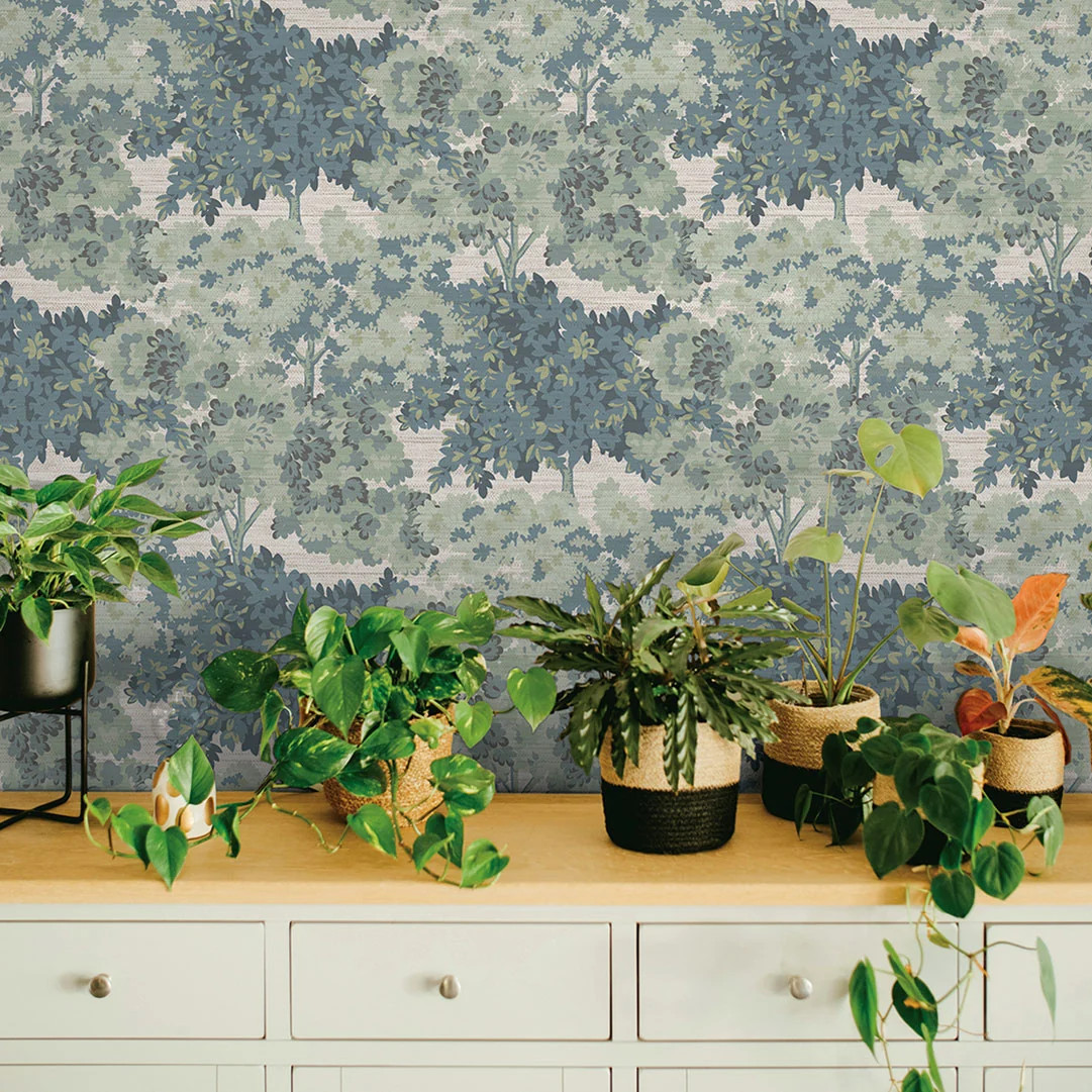 Canopy Toile Faux Grasscloth Peel and Stick Wallpaper | Tempaper