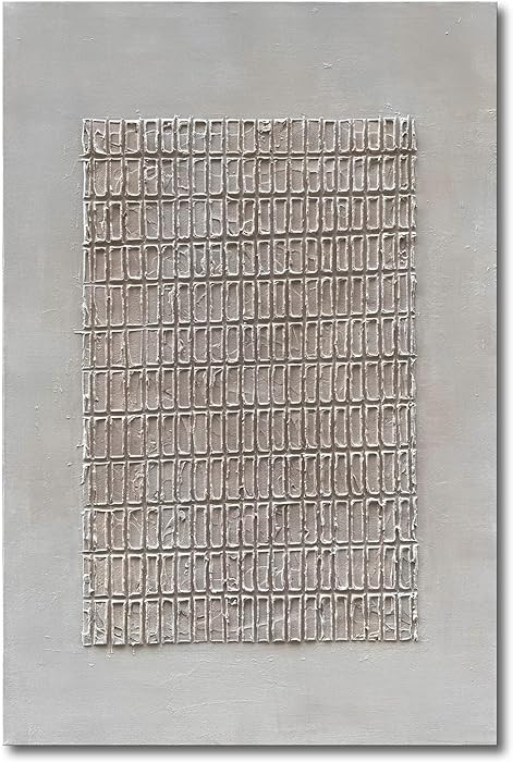 NANKAI Art Hand-painted white and brown texture abstract art oil painting contemporary minimalist... | Amazon (US)