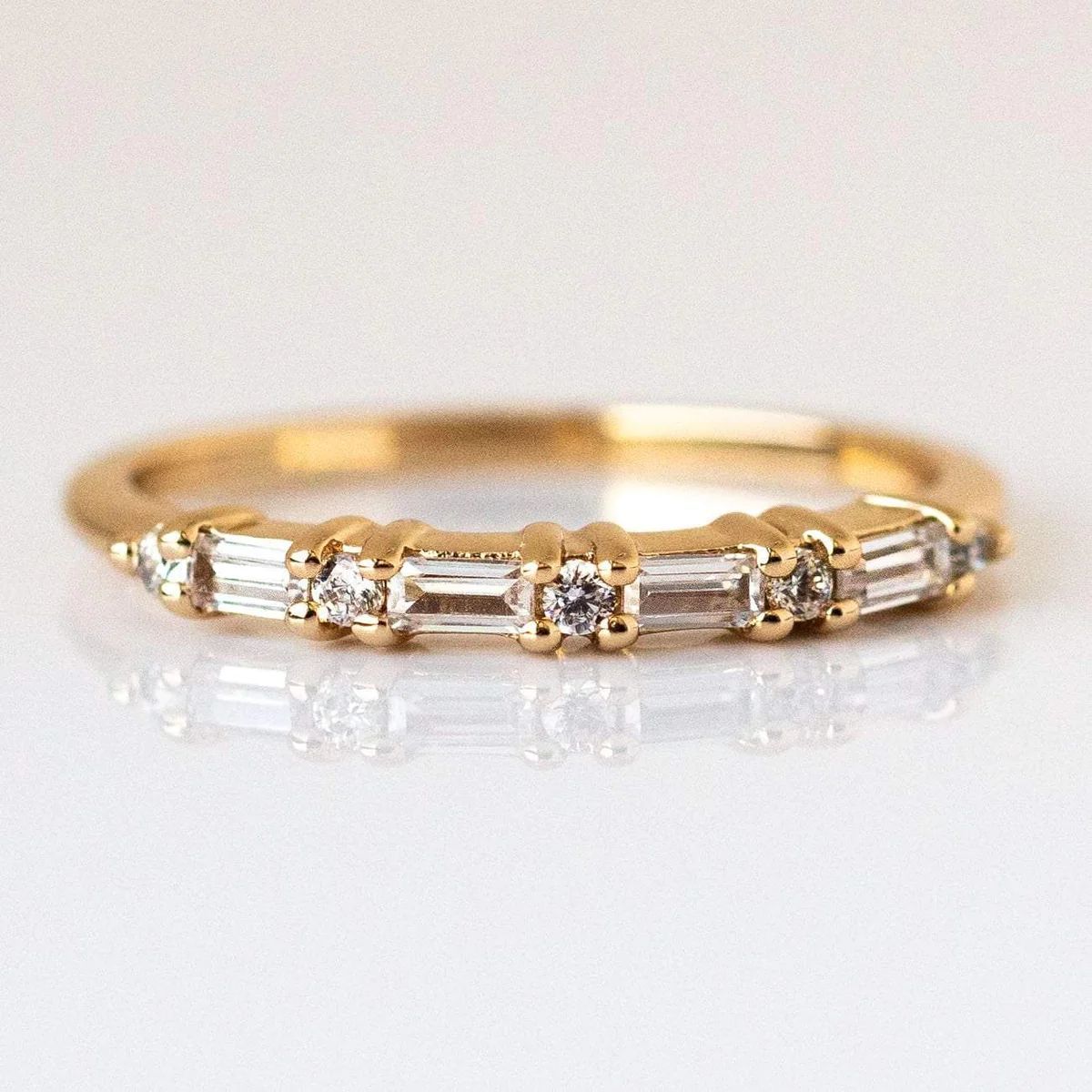 Multi Gem Baguette CZ Stacking Ring | Local Eclectic