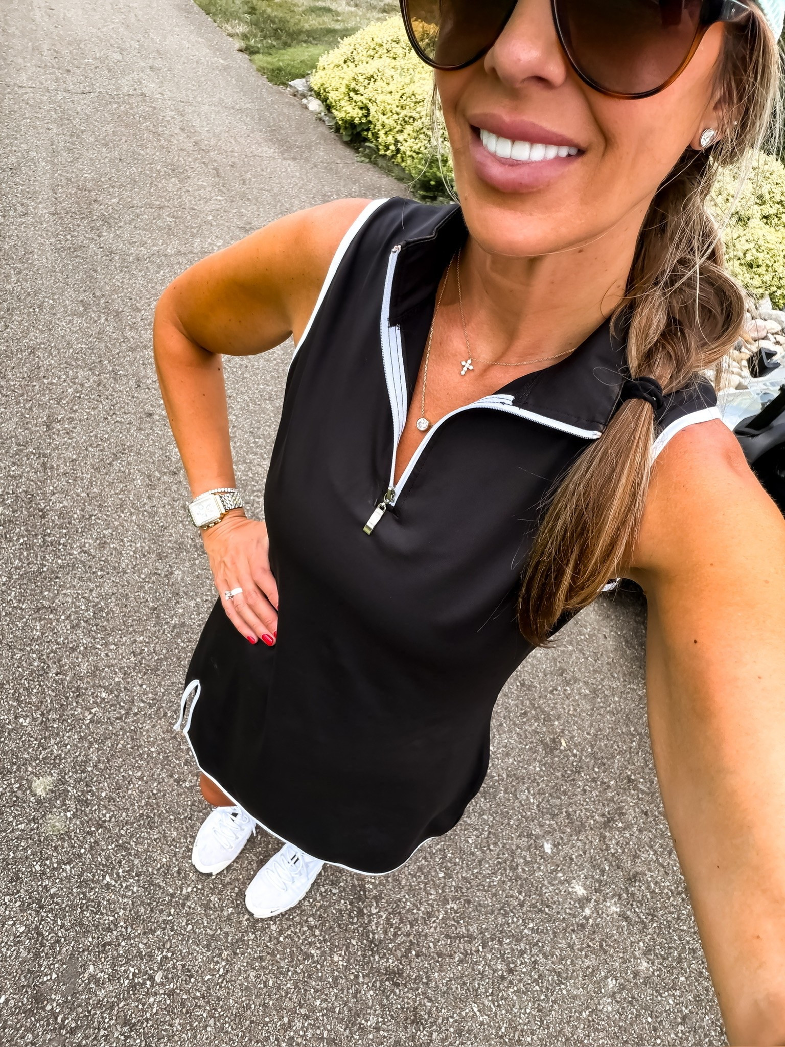 This dress has been my go-to for walks, errands, and days when it’s too hot to think about getting dressed. The lightweight performance fabric keeps me cool, the zip neckline gives it a sporty look, and the built-in shorts make it as practical as it is comfortable.

active dress, golf dress, athletic dress, built in shorts, walking outfit, pickleball outfit, tennis dress, everyday athleisure, summer activewear, casual style, TheMomInStyle

#LTKootd #LTKActive #LTKSeasonal