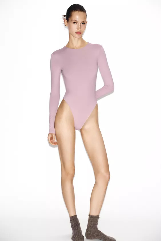 DRAPED POLYAMIDE BODYSUIT | Zara UK