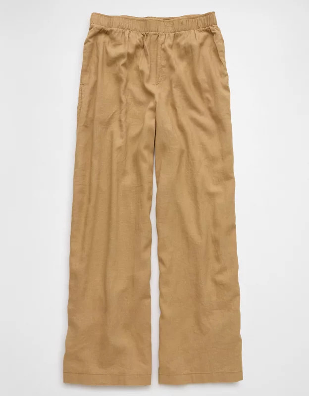 AE Weekend Vibes Linen-Blend Pull-On Pant | American Eagle Outfitters (US & CA)
