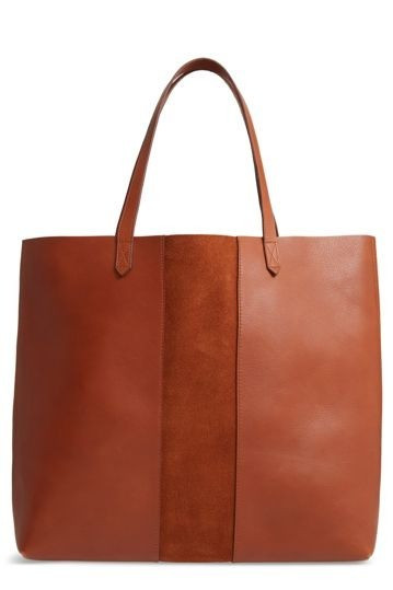 Suede Stripe Transport Leather Tote | Nordstrom Rack