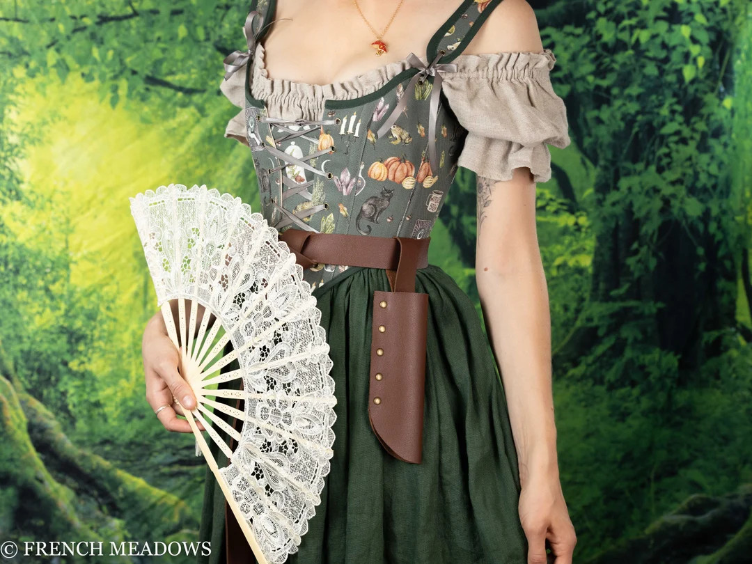 Fan Holster for Renaissance Faire, Medieval, Viking, LARP, Cosplay Costumes Lace Fan With Holster... | Etsy (US)