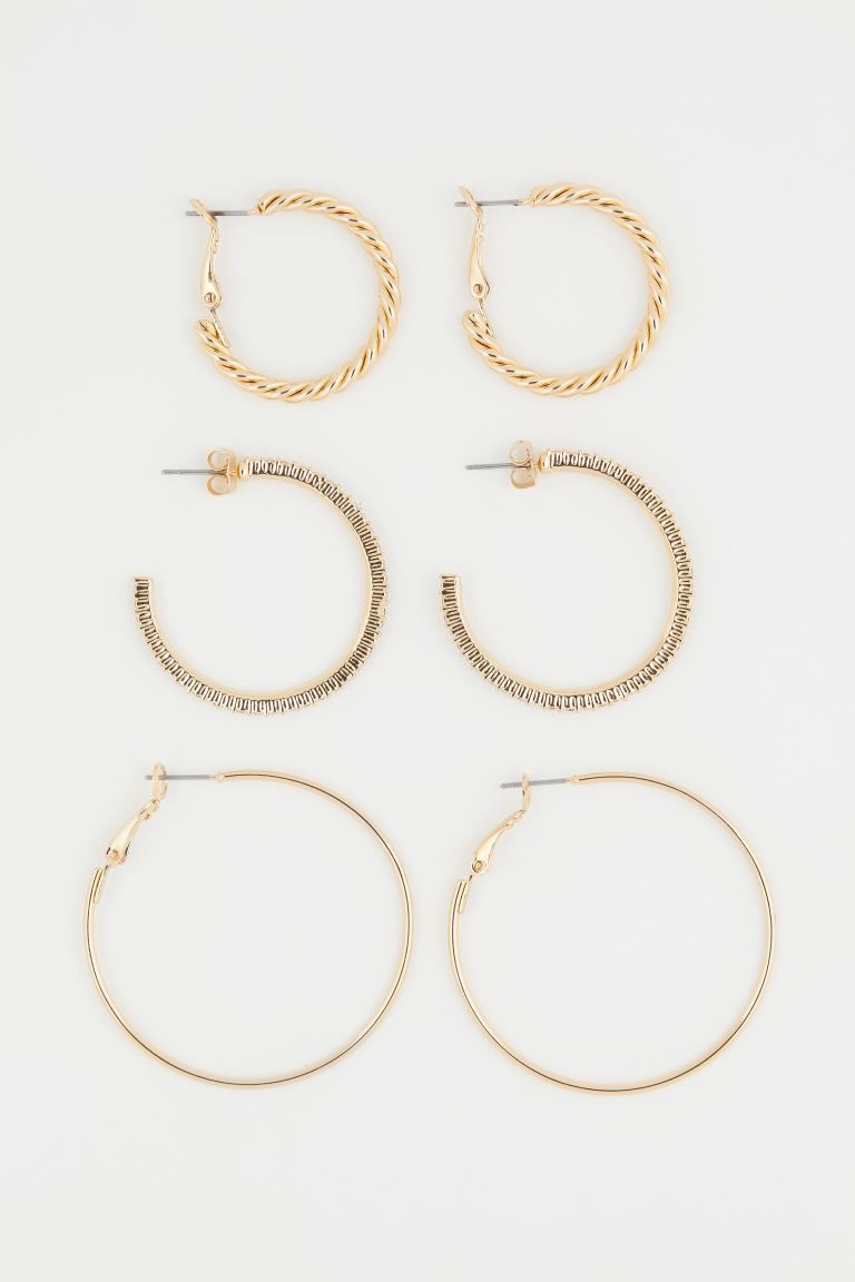 New ArrivalMetal hoop earrings in various sizes and designs. One pair decorated with rhinestones.... | H&M (US + CA)