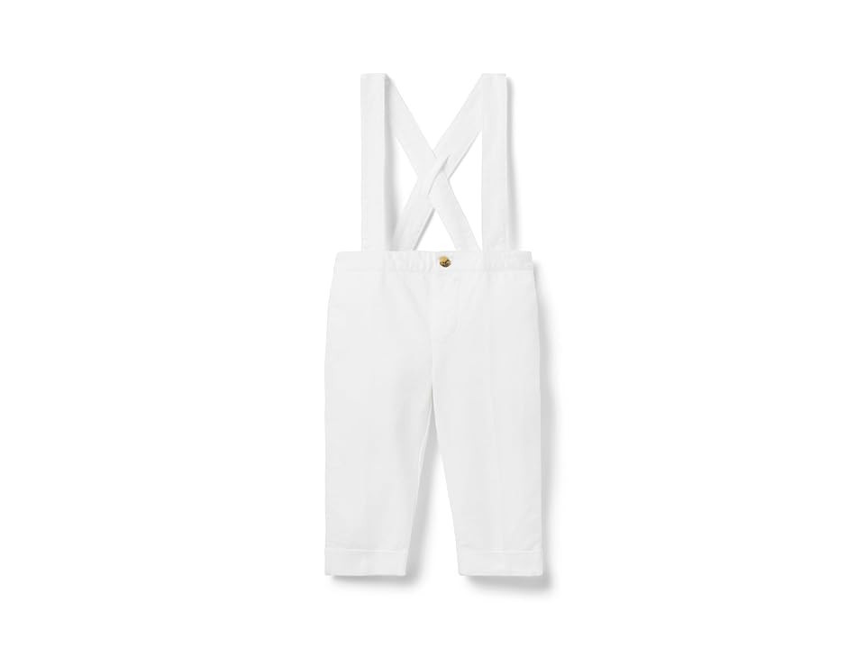 Janie and Jack Linen Suspender Pants (Infant) (White) Boy's Casual Pants | Zappos