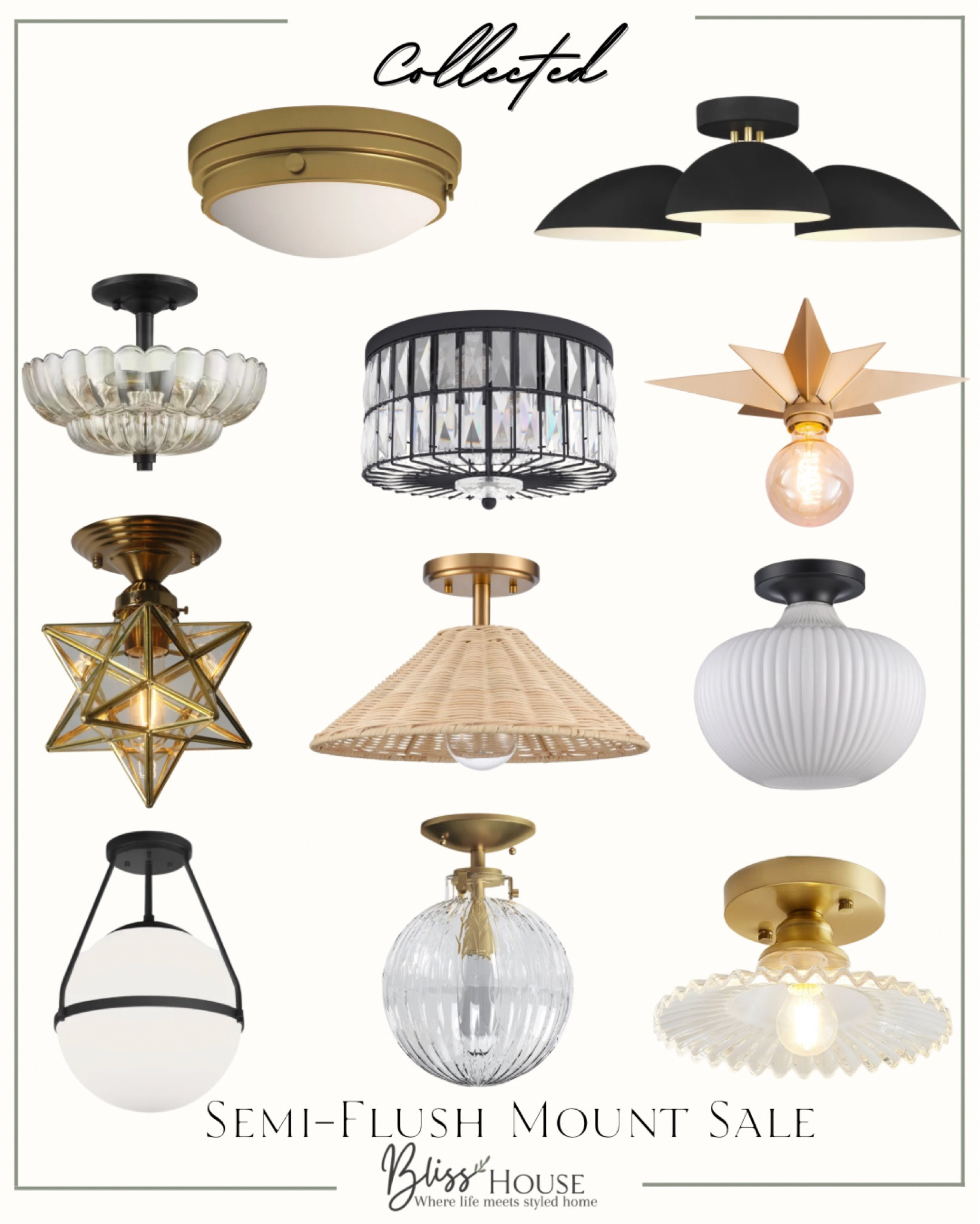 Collected- Semi flush mount lighting! 

#LTKsalealert #LTKstyletip #LTKfindsunder100