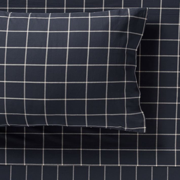 Boxter Plaid Organic Sheet Set | Pottery Barn Teen