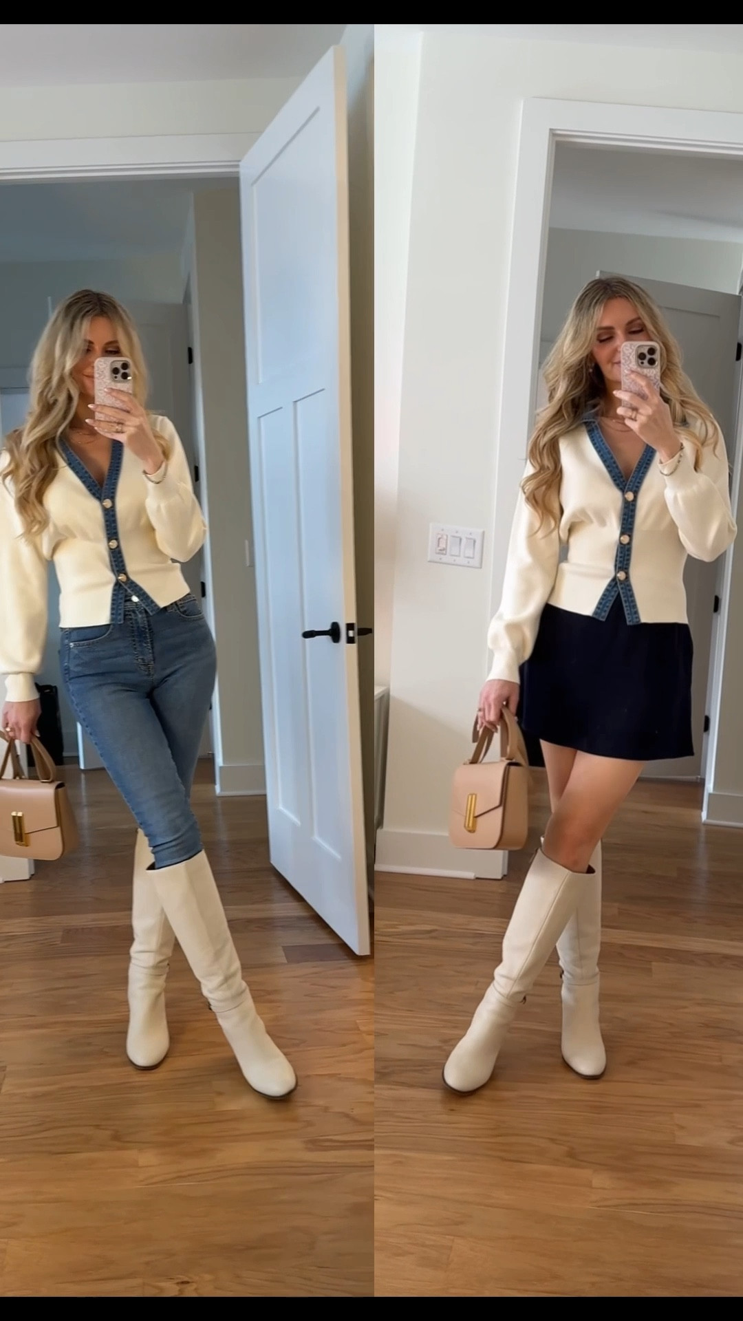 Do we like this look better with skinny jeans or the skirt? 🕊️

I’m happy that the colder temperatures are letting me wear cute sweaters and knee-high boots but I just can’t decide between jeans or a skirt 

The jeans are on for 40% off right now! 

The jeans are Gap in 28 tall 
Skirt is from Rihoas in small 
Sweater is Commense in XS 

#fall 

#LTKSaleAlert #LTKSeasonal #LTKFindsUnder50