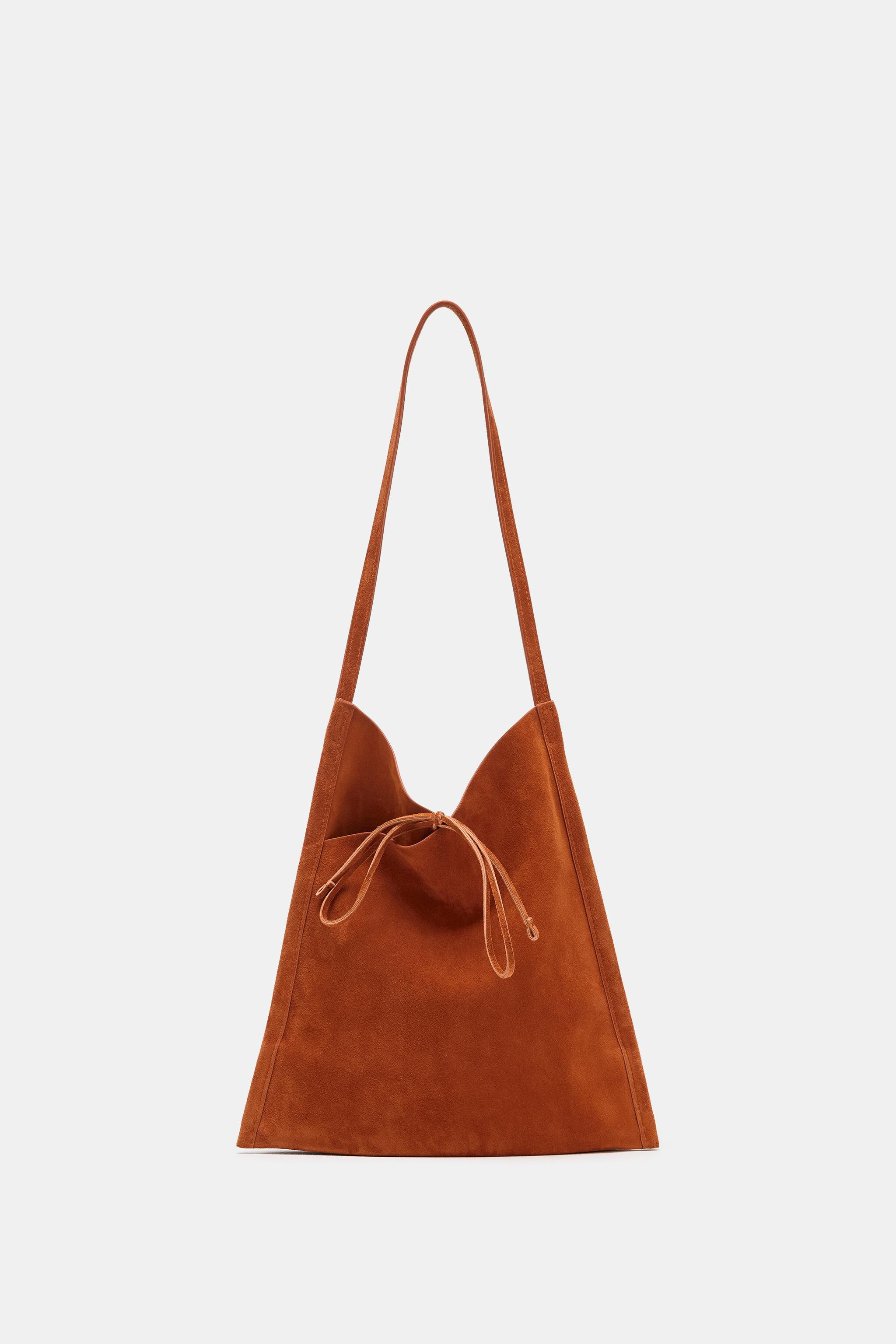 LEATHER MINI FLAT BAG WITH BOW | Zara UK