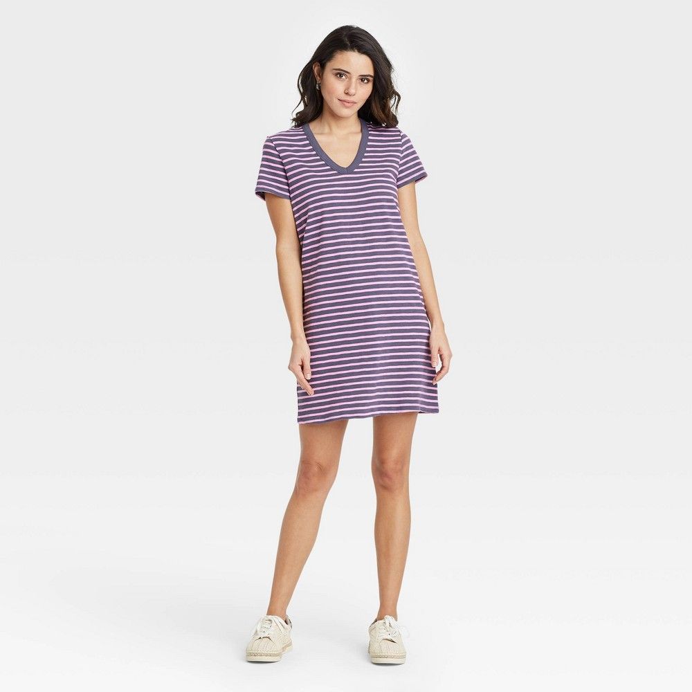 Women's Striped Short Sleeve T-Shirt Dress - Universal Thread™ | Target