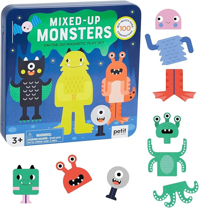 Petit Collage Magnetic Play Set, Monsters – Mix & Match Magnetic Game Board, Ideal for Ages 3+ ... | Amazon (US)