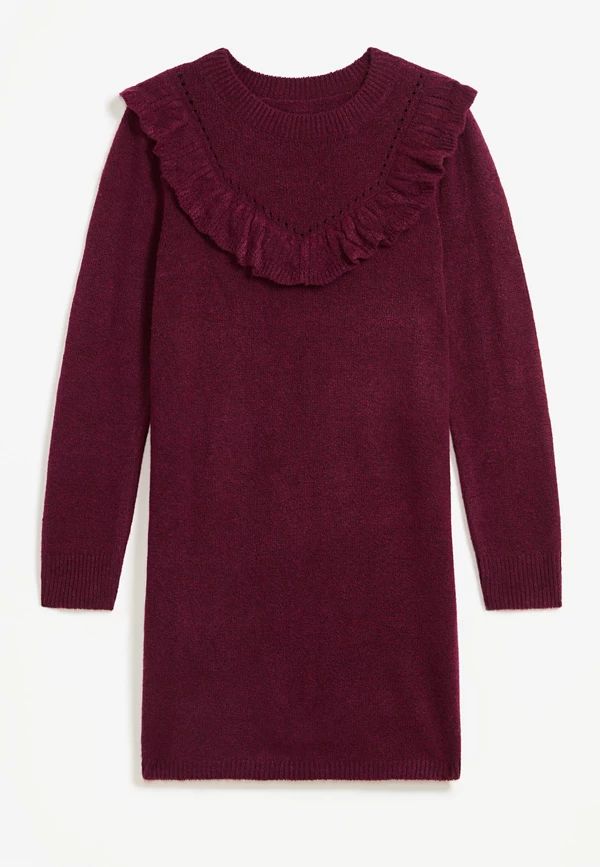 Girls Ruffle Collar Sweater Dress | Maurices