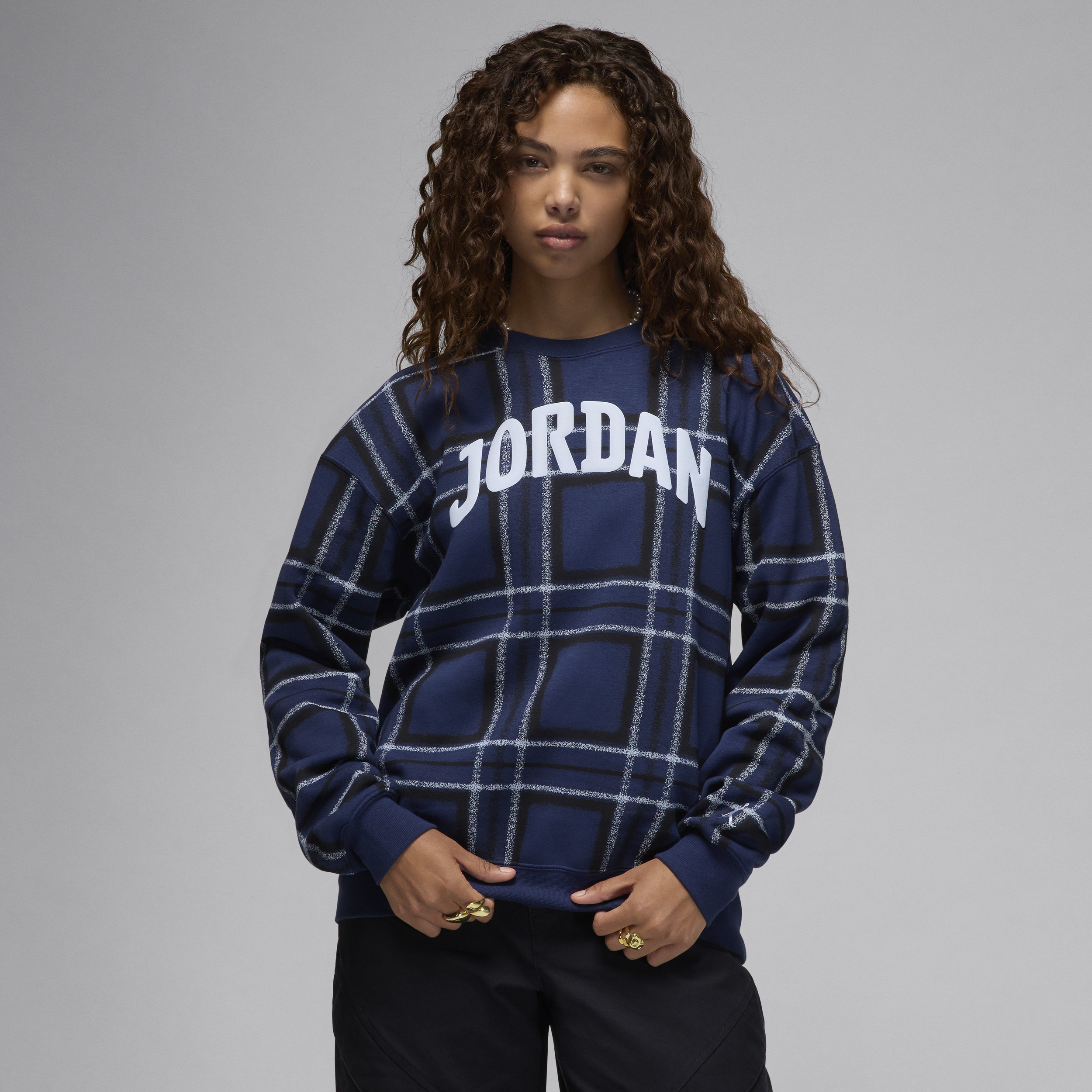 Women's Jordan Brooklyn Fleece Graphic Crew-Neck Sweatshirt in Blue | HM5498-410 | Nike (US)