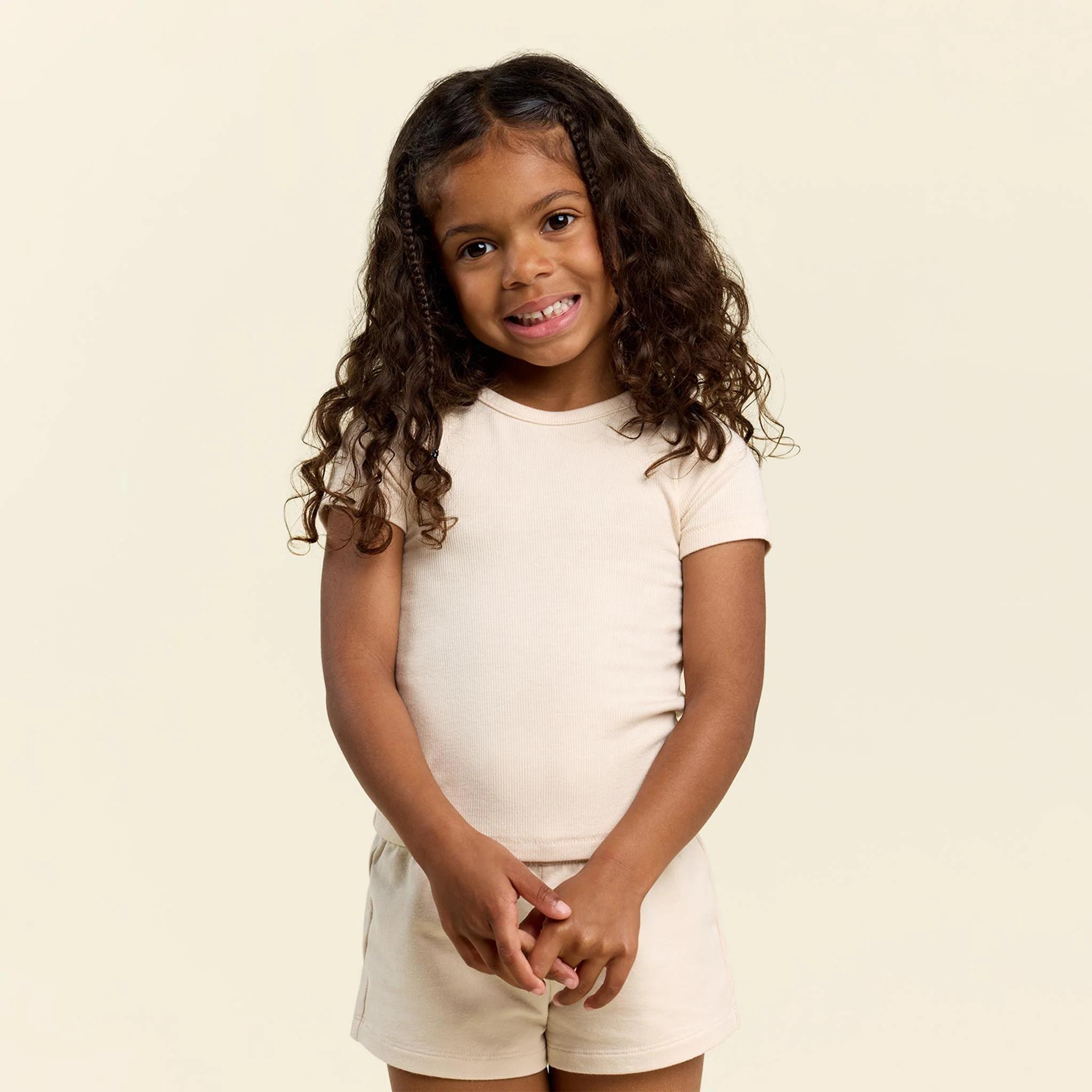 Toddler Slinky Rib Tee | Bone | Tones US