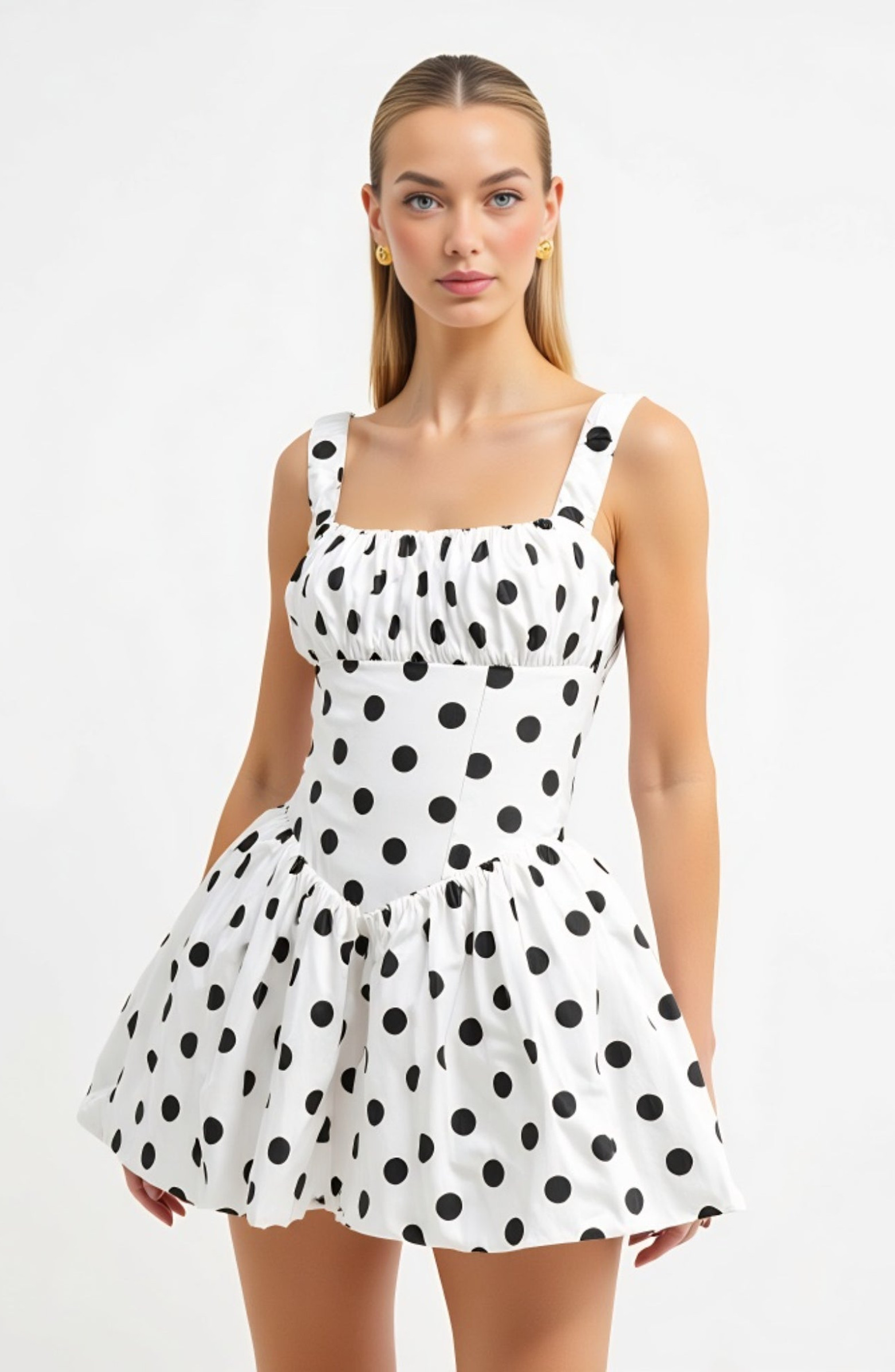 Modenaire Polka Dot Corset Drop Waist Mini Dress | Nordstrom | Nordstrom