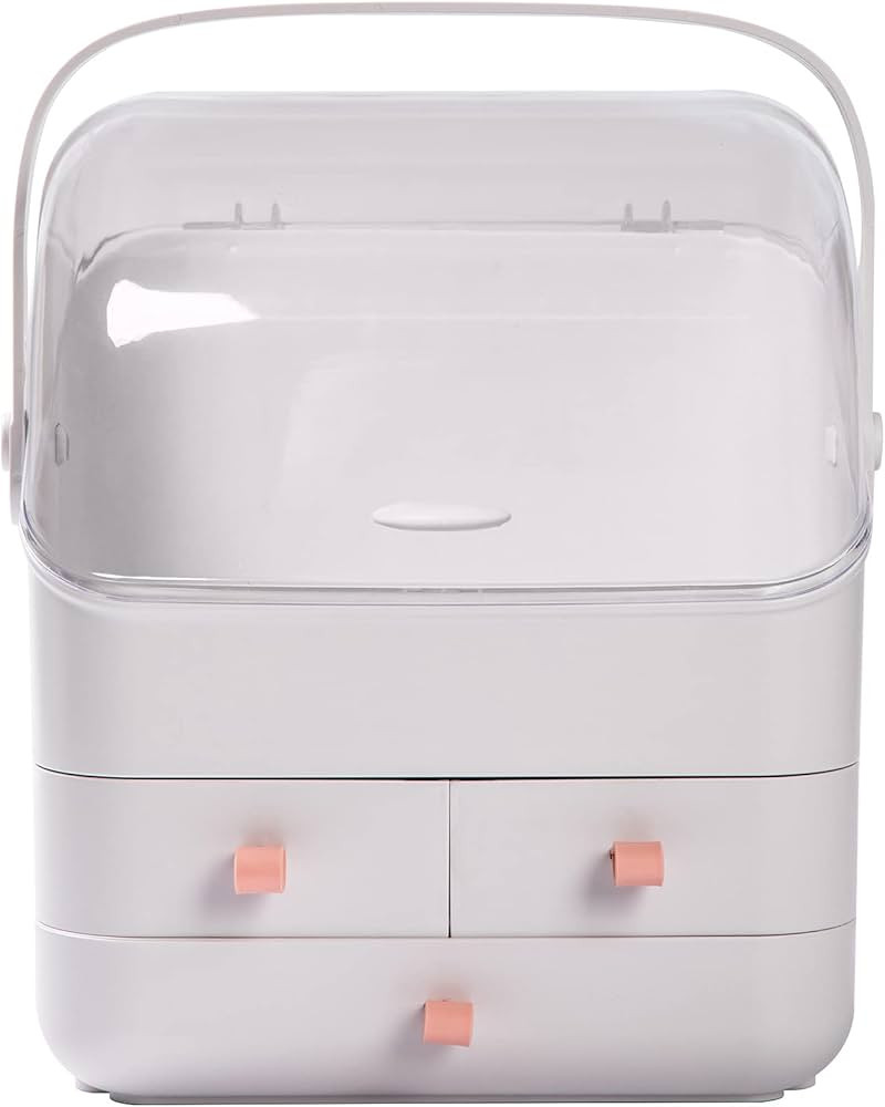 Haturi Makeup Organizer, Waterproof&Dustproof Cosmetic Organizer Box with Lid Fully Open Makeup D... | Amazon (US)
