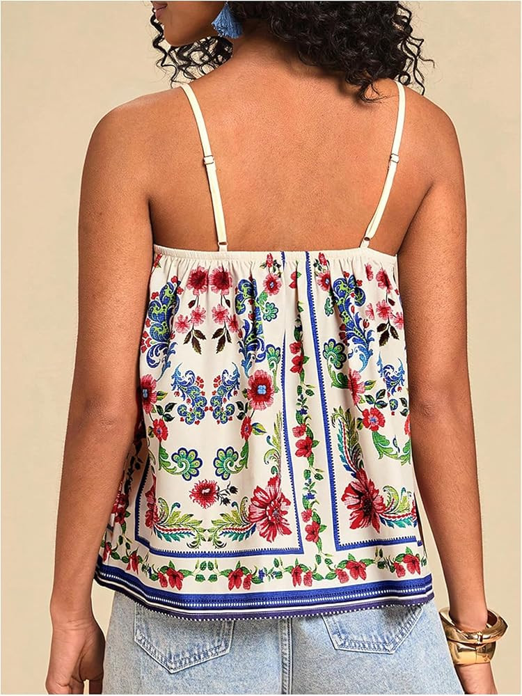 SOLY HUX Women's Tropical Floral Print Cami Top Spaghetti Strap Boho Vacation Summer Tops Camisol... | Amazon (US)