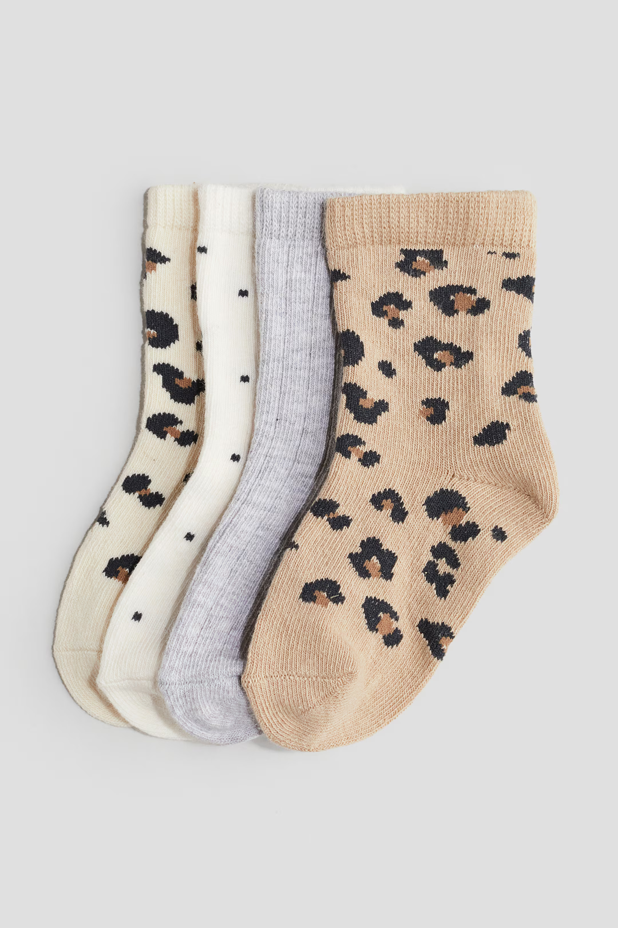 4-pack Socks - Beige/leopard print - Kids | H&M US | H&M (US + CA)