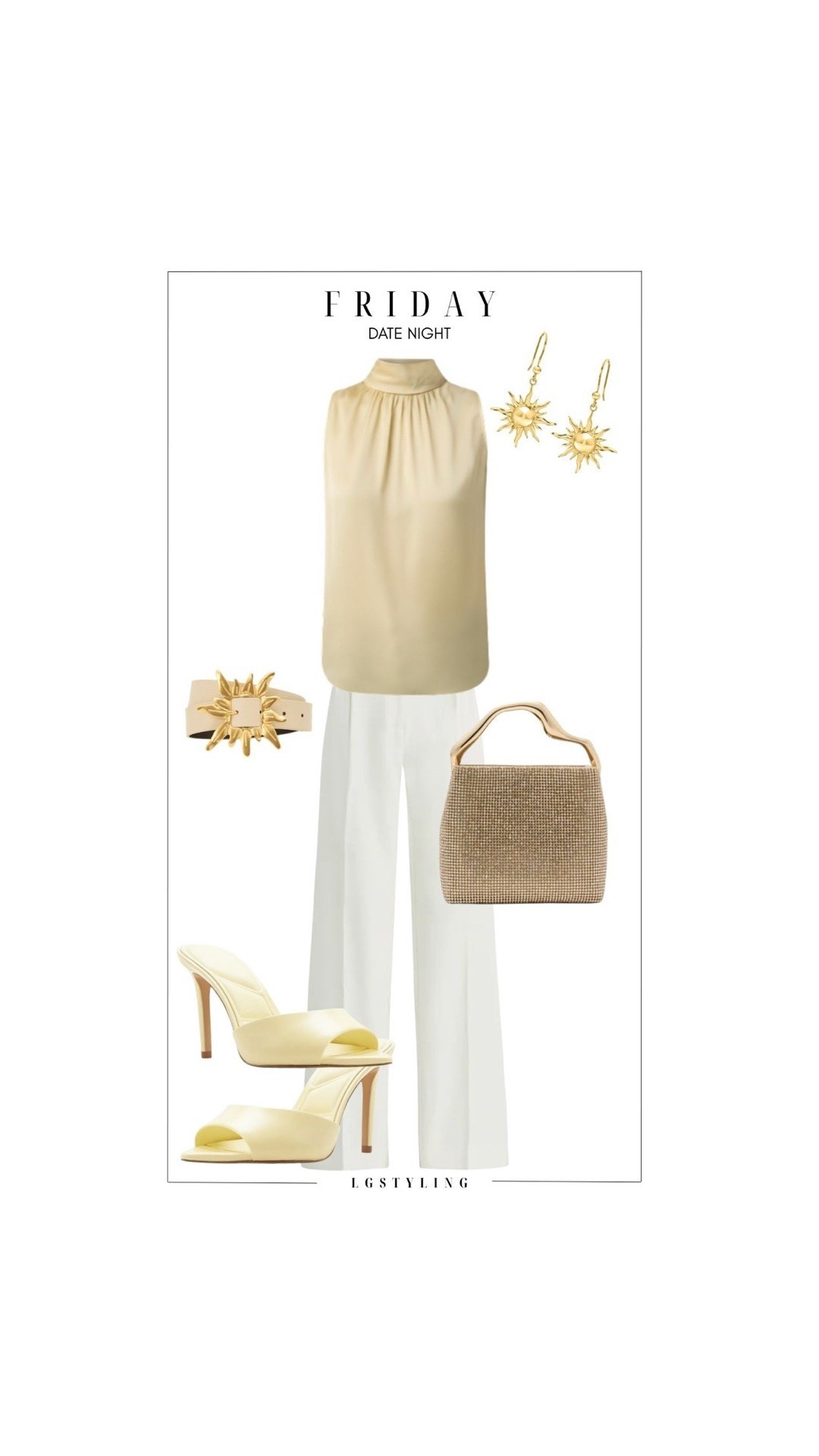 Friday – Date Night

An elegant date night outfit built on soft neutrals and gold accents. A silky high-neck blouse paired with tailored ivory trousers creates a sleek silhouette, while gold heels, statement earrings, and a structured evening bag add just the right amount of glamour. Perfect for dinner, cocktails, or a night out.

#LTKDateNight #LTKEveningStyle #LTKChicStyle #LTKNeutralStyle #ElegantOutfit #MinimalistStyle #EveningLook #TimelessStyle #PolishedOutfit #ClassicFashion

 

#LTKgrwm #LTKootd #LTKSpringSale
