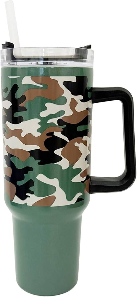 Spoontiques Stainless Steel Travel Mug, 40oz - Double Wall Insulation, Sturdy Handle, Sliding Loc... | Amazon (US)