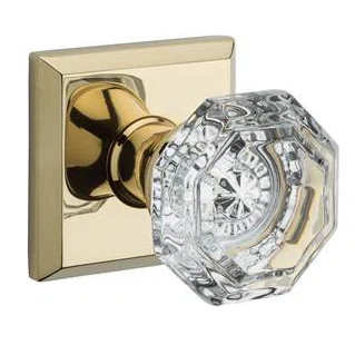 Crystal Privacy Door Knob with Traditional Square Rose | Wayfair North America