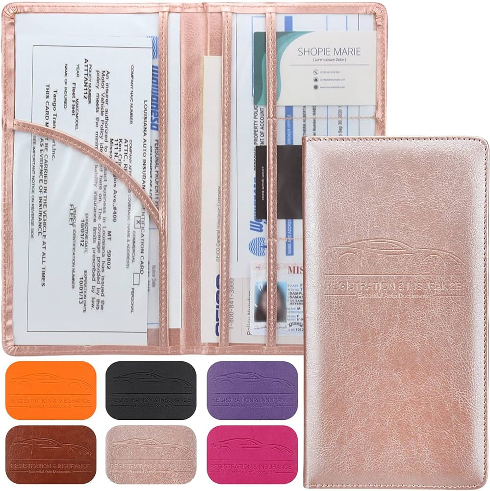 Premium Car Registration & Insurance Card Holder with Magnetic Shut, Vehicle Glove Box Car Organi... | Amazon (US)