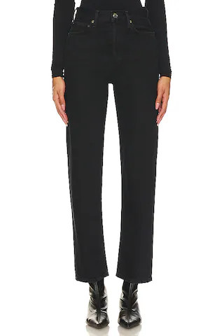 AGOLDE 90s Pinch Waist High Rise Straight Jeans in Crushed from Revolve.com | Revolve Clothing (Global)