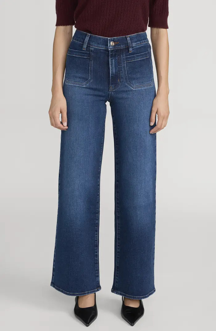 Le Pixie Slim Palazzo Patch Pocket High Waist Wide Leg Jeans | Nordstrom