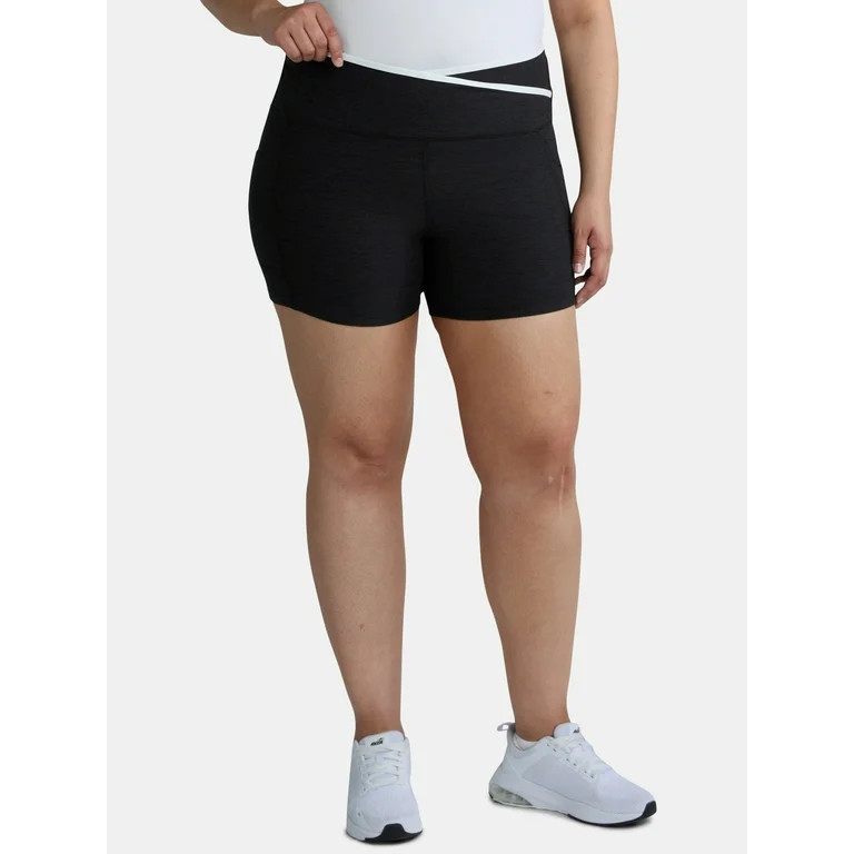 Athletic Works Women's and Women's Plus ButterCore Tipped Bike Shorts, Sizes XS-4X | Walmart (US)
