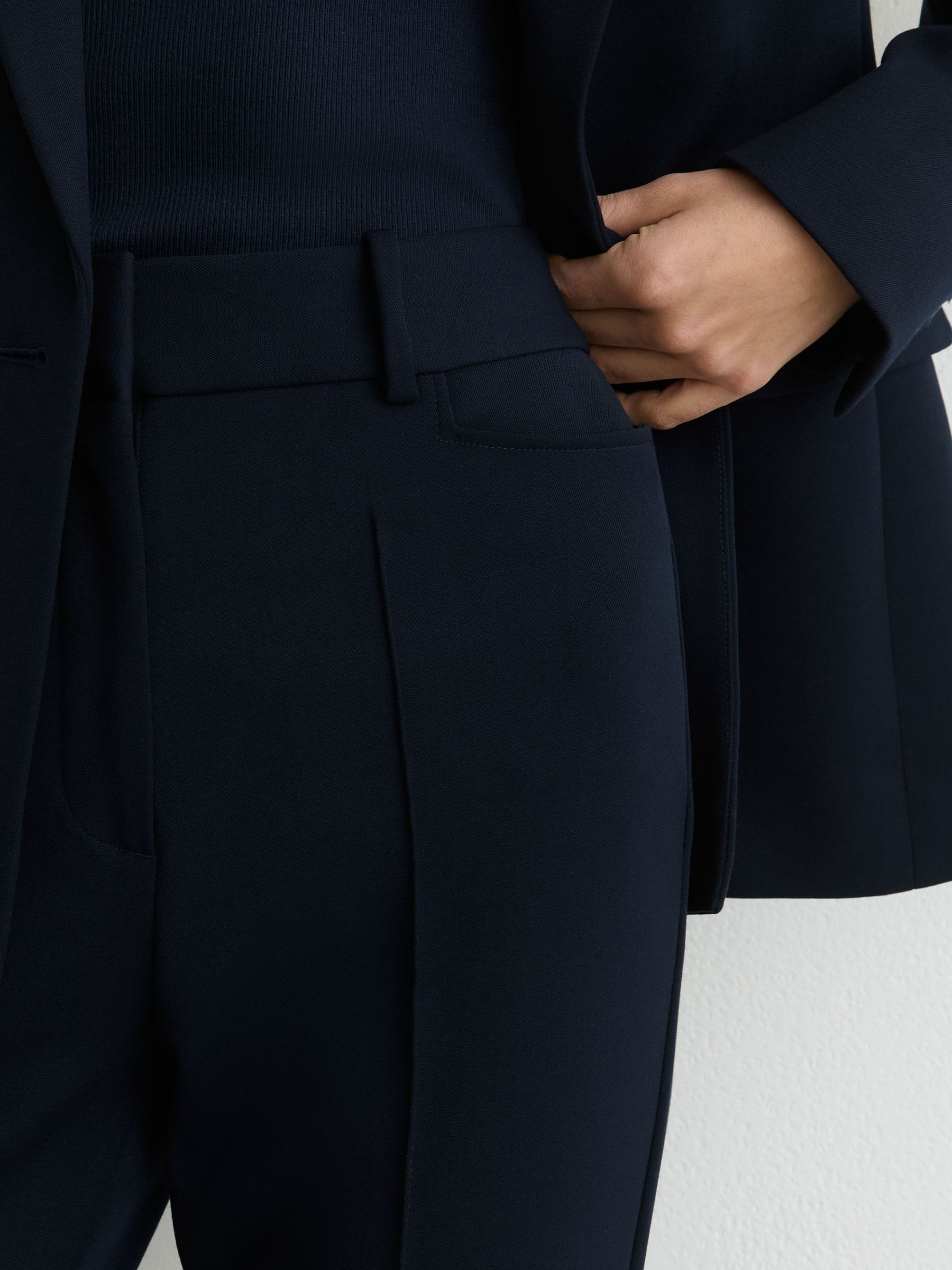 Reiss Flared Suit Trousers in Navy - REISS | Reiss UK